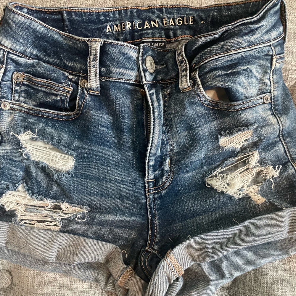 American Eagle blue jean shorts, size 4 (stretchy)